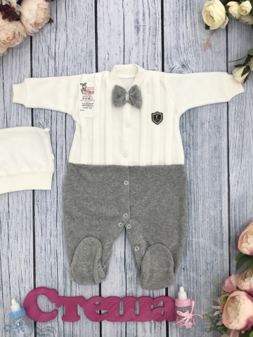 Купить оптом 302-С. Комбинезон складки  хлопок 80% велюр, 20 % ПЭ, р 56,62 , серый в Владимире